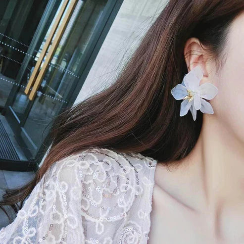 Acrylic Flower Earrings For Earthy Vibes - Boho Statement Jewelry