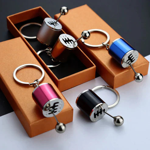 Six-Speed Manual Shift Keychain – Zinc Alloy Gear Shift Key Ring for Car Enthusiasts