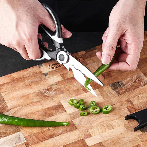 Multipurpose Kitchen Scissors with Bottle Opener - Heavy Duty Stainless Steel Shears