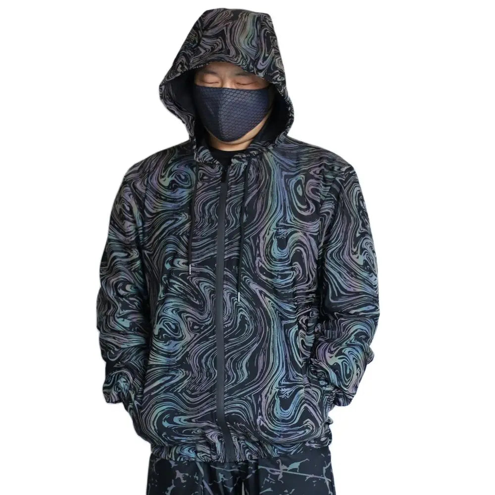 Reflective Colourful Windbreaker Jacket – Lightweight Festival & Streetwear Coat