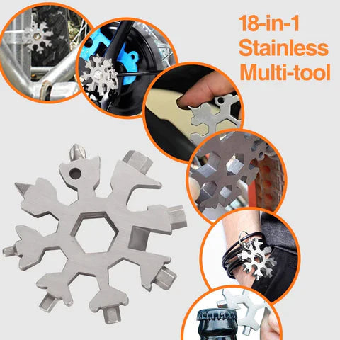 Snowflake 18-in-1 Multi Tool – Stainless Steel EDC Pocket Tool & Christmas Gift