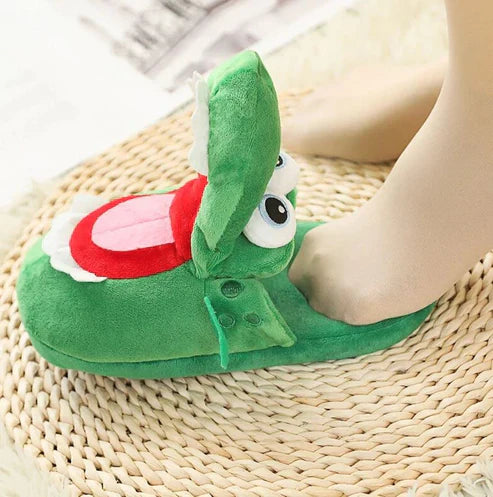 Comfy Crocodile Plush Slippers – Funny Novelty Animal House Shoes for Adults & Kids
