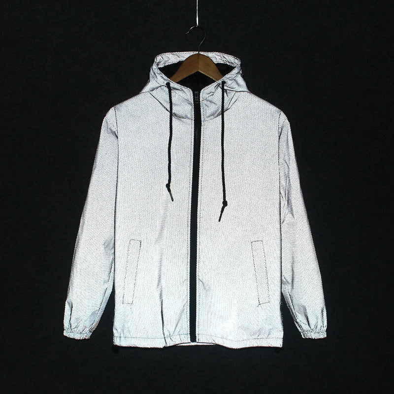 Leopard & Zebra Reflective Hooded Windbreaker Jacket – Night Shining Streetwear