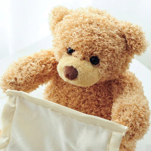 Interactive Peek-a-Boo Bear Kids Toy - Stuffed Plush Teddy Bear with Interactive Features for Toddlers