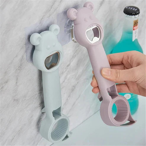 Mini Bottle Lid Jar Opener - Portable Multi-Function Bottle & Cap Opener