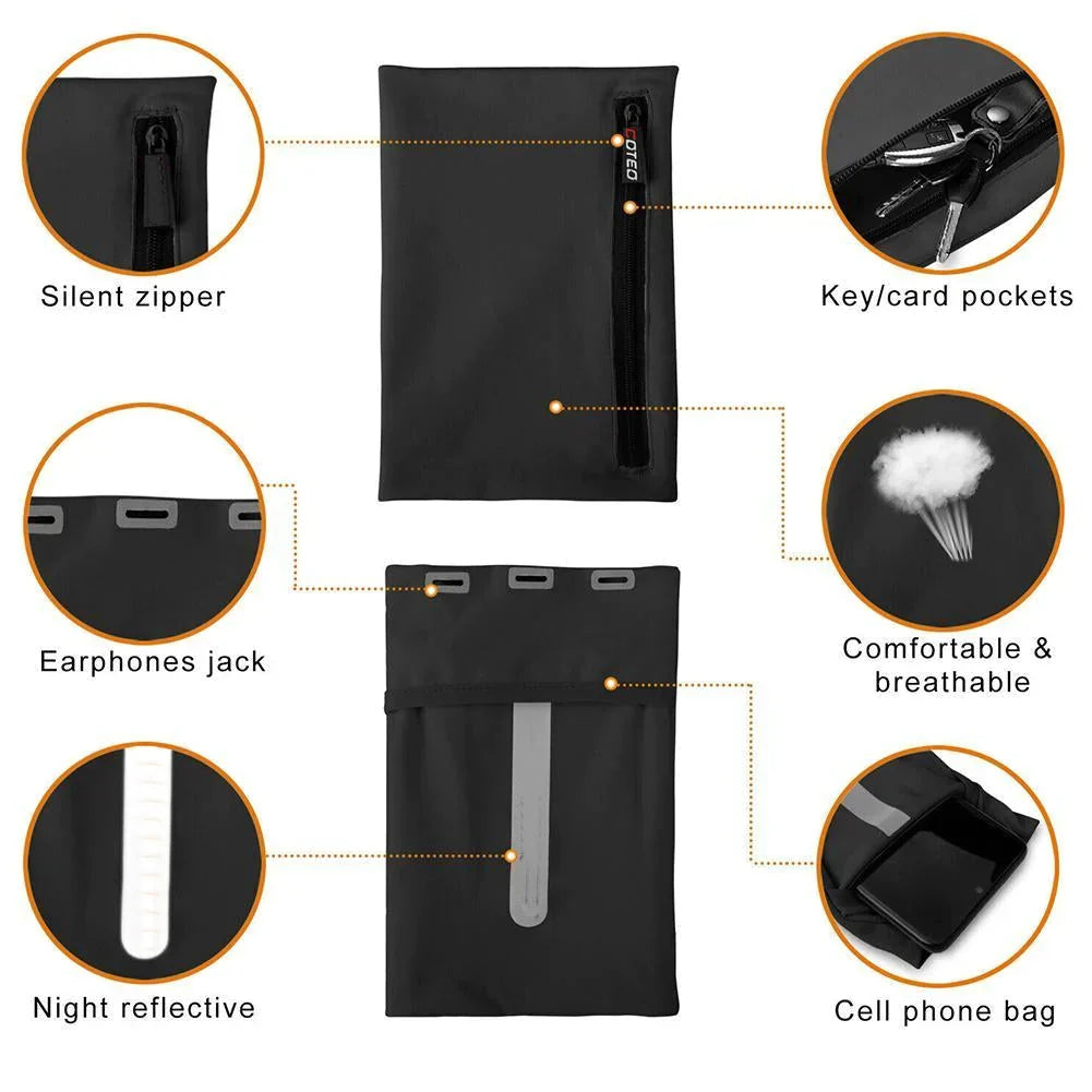 Waterproof Running Arm Phone Holder Case - Adjustable Sports Armband