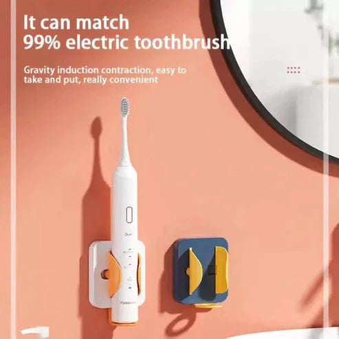 Wall-Mounted Electric Toothbrush Holder – Self-Gripping Bathroom Organiser (2 Random Colors)