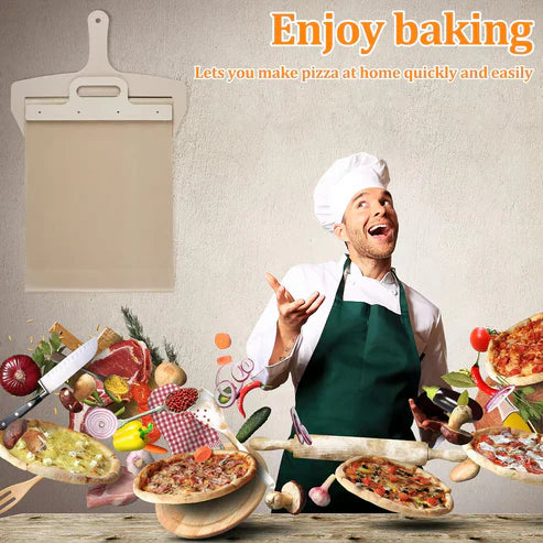 Sliding Pizza Peel Shovel – Stainless Steel Baker's Paddle with Removable Wooden Handle