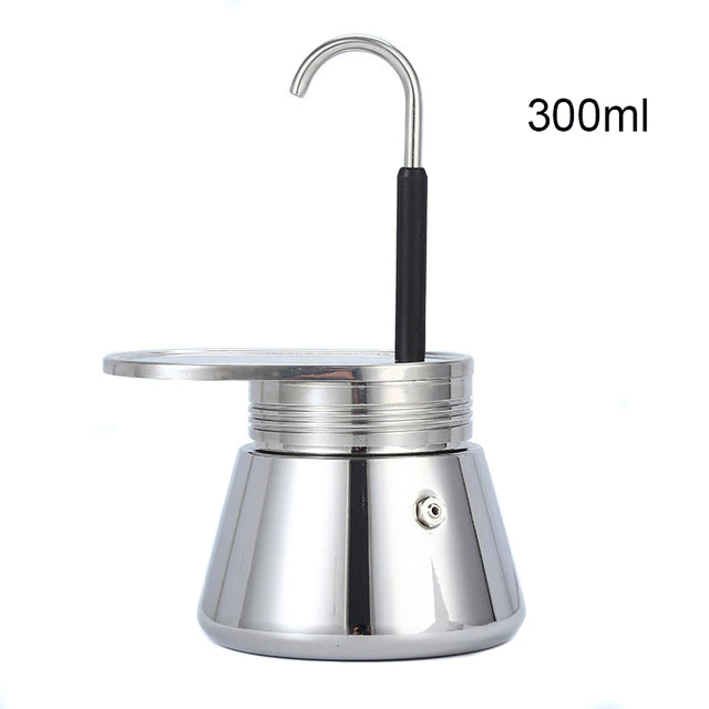 Moka Pot Stainless Steel Coffee Maker – Stovetop Espresso Brewer