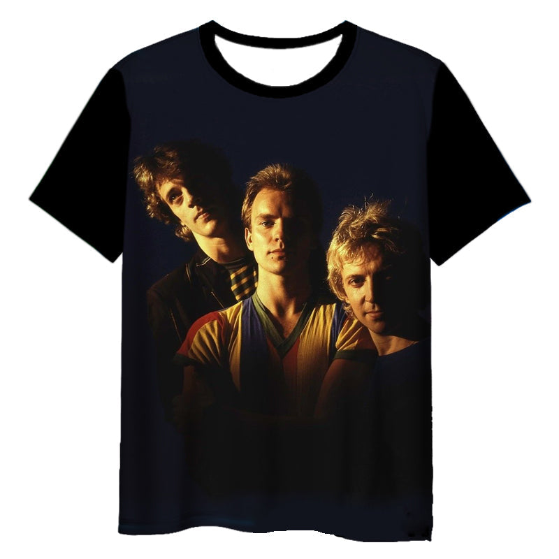 The Police Rock Band 3D Printed T-Shirt – Short Sleeve Hip Hop Harajuku Tee