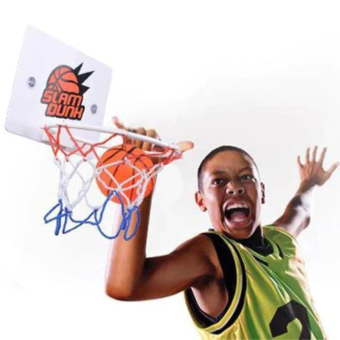 Wall-Mounted Mini Basketball Hoop Toy Set - Suction Cup Indoor Basketball for Home, Office & Kids Ages 5+