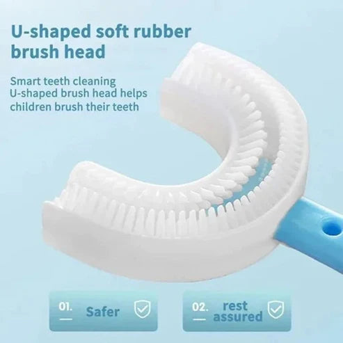 Kids U-Shaped Soft Toothbrush - 360° Whole Mouth Cleaning Training Toothbrush for Children Ages 2-12