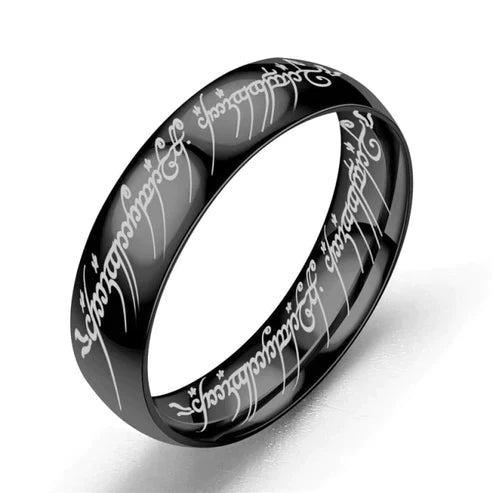 Lord of the Rings Ring - Stainless Steel Letter Band Ring Unisex
