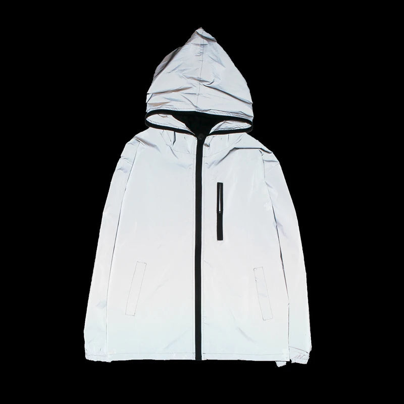 Leopard & Zebra Reflective Hooded Windbreaker Jacket – Night Shining Streetwear