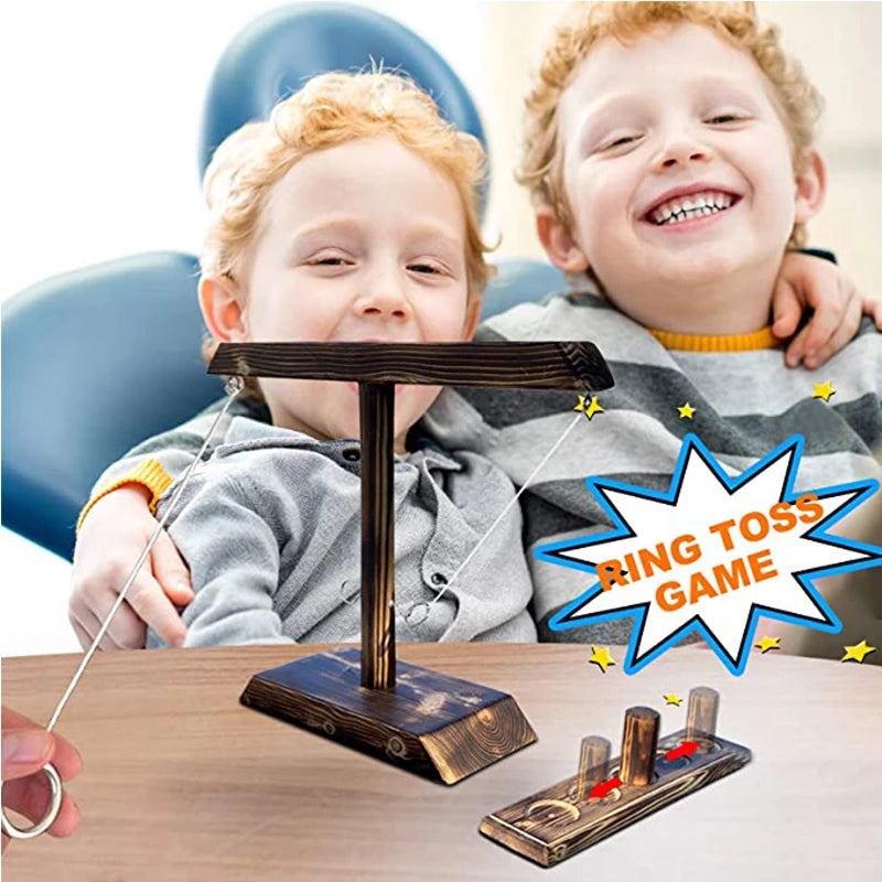 Ring Toss Hook & Ring Party Game – Wooden Handheld Drinking Game for Home & Outdoors