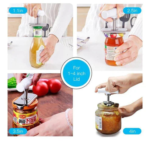 Adjustable Stainless Steel Jar Opener - Easy Grip Lid Remover & Bottle Opener Tool
