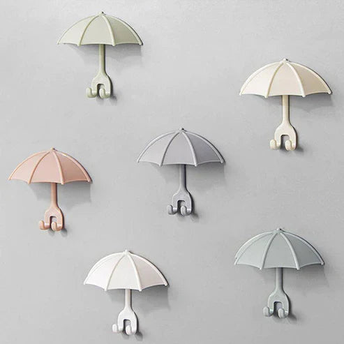 3pcs Set Cute Umbrella Toothbrush Hook - Wall-Mounted Holder