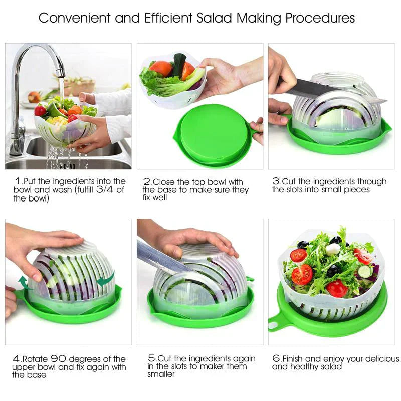 Cutter Bowl - 60-Second Salad Maker Vegetable Chopper Bowl
