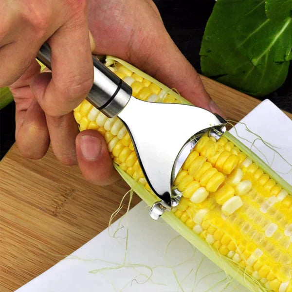 Stainless Steel Corn Peeler – Serrated Kernel Remover for Corn on the Cob