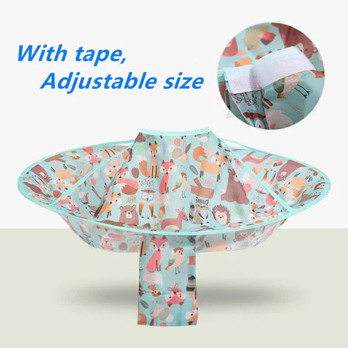 Reusable Kids Hair Cutting Cape - Cartoon Polyester Umbrella Hair Clipping Catcher for Children's Haircuts at Home