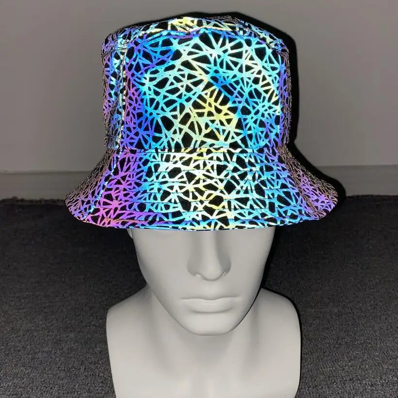 Reflective Bucket Hat – Y2K Harajuku Streetwear Cap