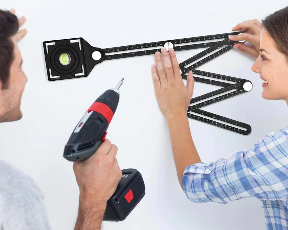 6-Sided Angle Finder Tool – Precision Measuring Ruler for DIY & Woodworking