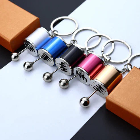 Six-Speed Manual Shift Keychain – Zinc Alloy Gear Shift Key Ring for Car Enthusiasts