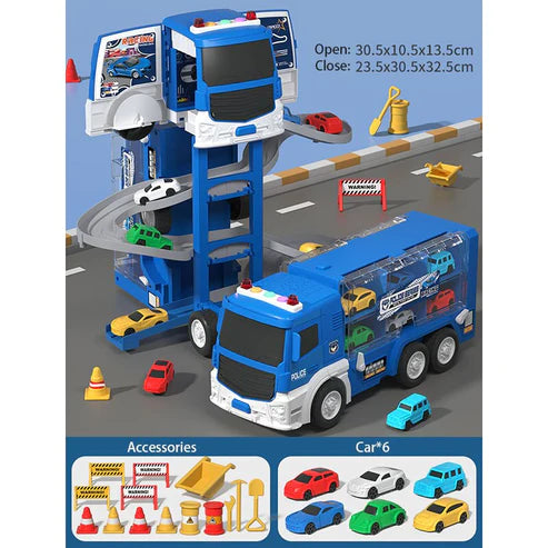 Transforming Truck Building Car Race Toy – Kids DIY Construction Vehicle Playset