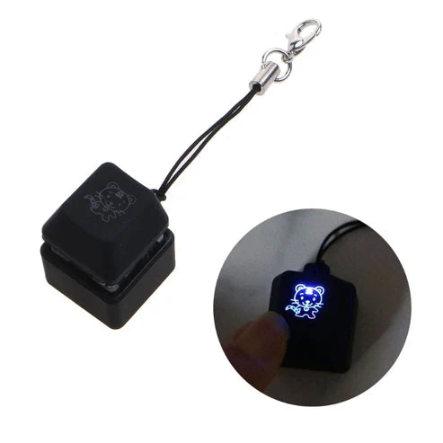 LED Keyboard Switch Fidget Keychain – Clicky Light-Up Stress Reliever