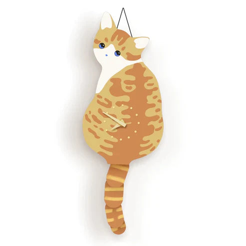 Cat Tail Wall Clock – Cute Swinging Tail & Moving Eyes Novelty Clock for Home Decor