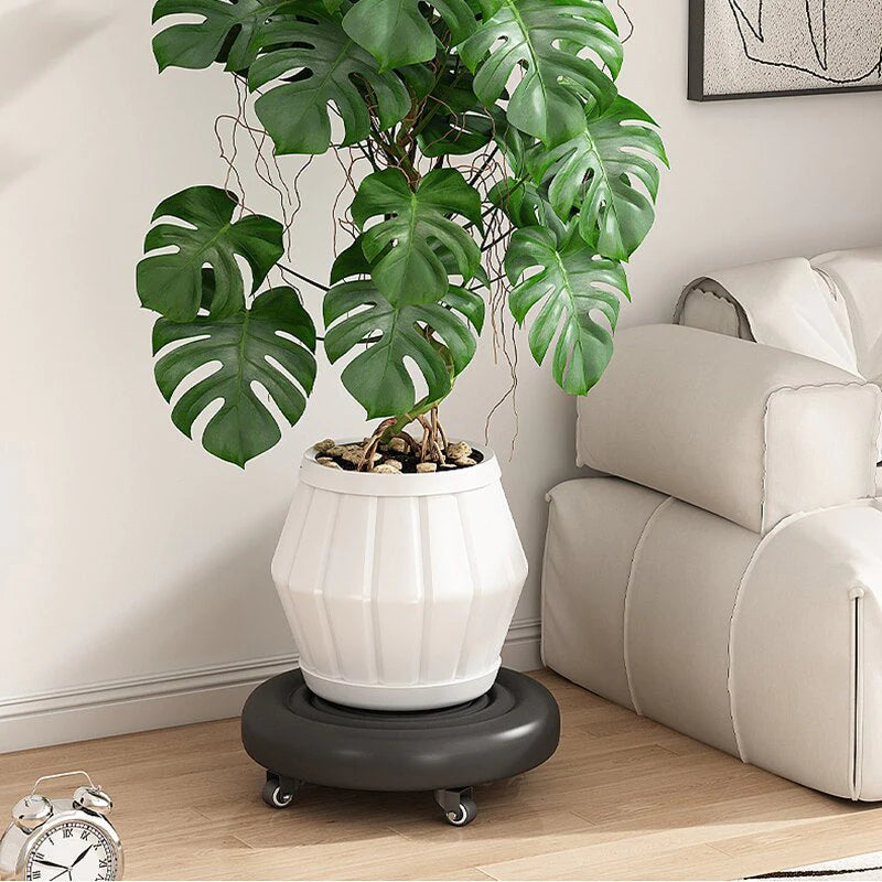 360° Rotating Wheeled Rolling Stool – PU Leather, 5 Swivel Casters | Home & Office Seat