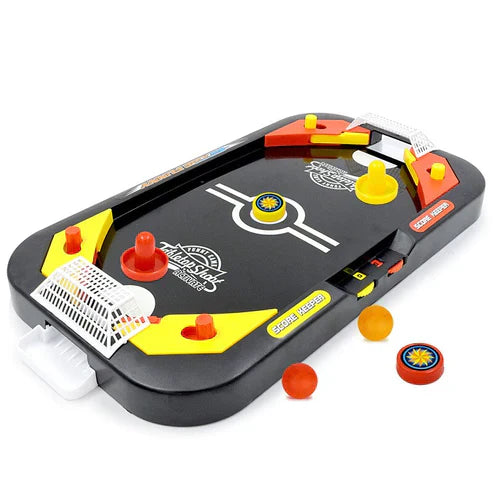 Mini Air Hockey Table Game - 2-in-1 Hockey & Football Game for 2 Players, Kids & Family Fun