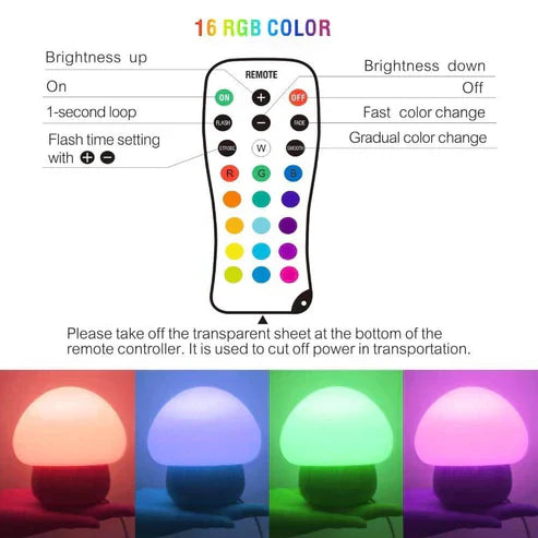 Wooden Mushroom LED Night Lamp - Whimsical Bedside Light