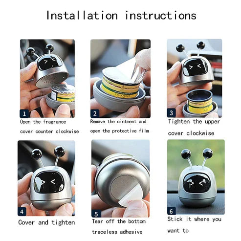 Robot Bug Car Dashboard Air Freshener - Cute Novelty Car Fragrance Diffuser