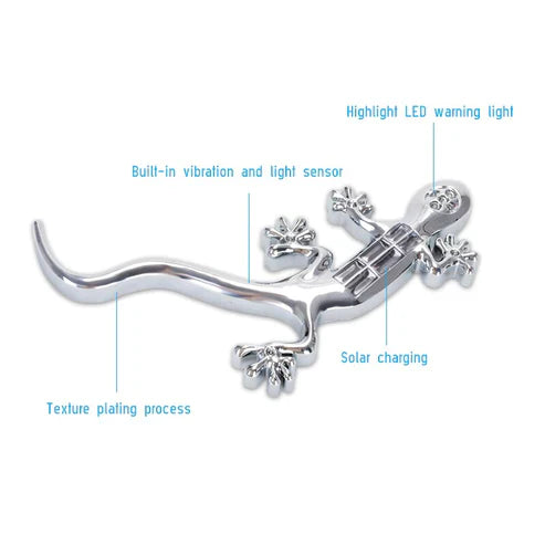 Gecko LED Car Auto Exterior Lamp - Solar Powered Decorative Warning Light