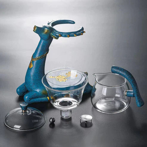 Chinese Dragon Glass Teapot Set – Magnetic Borosilicate Tea Maker with Infuser & Teacup