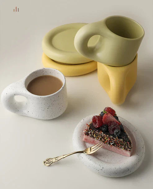 Nordic Handmade Ceramic Mug with Handle – Artisan Coffee Cup