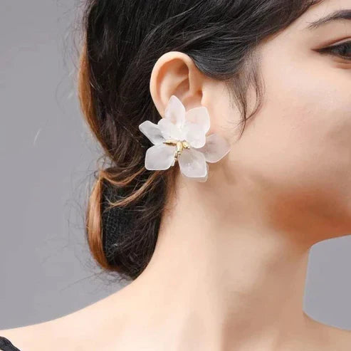 Acrylic Flower Earrings For Earthy Vibes - Boho Statement Jewelry