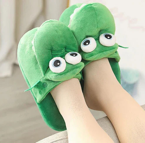 Comfy Crocodile Plush Slippers – Funny Novelty Animal House Shoes for Adults & Kids