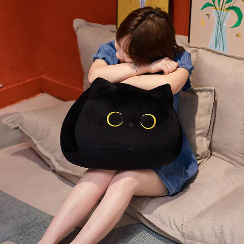 Black Cat Plush Pillow – Super Soft Stuffed Animal Cuddle Toy & Cushion