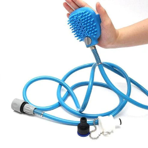 2in1 Pet Massager Bathing Tool - Dog Cat Grooming Brush with Shampoo Dispenser