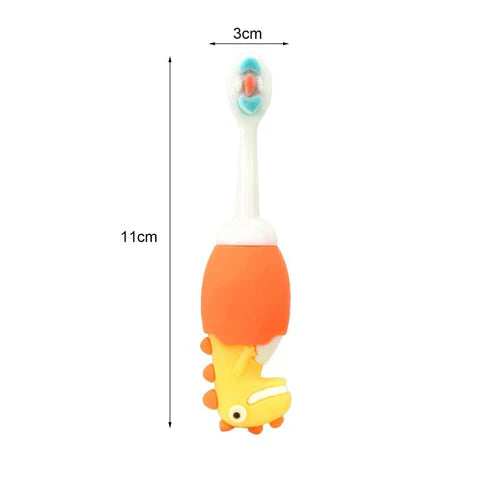Mini Dinosaur Kids Toothbrush - Soft Bristle Cartoon Dino Toothbrush for Children in 6 Fun Colors