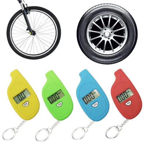 Portable Digital Car Tire Pressure Tester Keychain - Mini LCD Tire Gauge