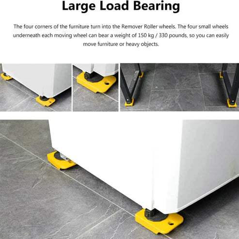 Furniture Moving Transport Tool Set - 4 Corner Movers & Wheeled Lifter for Heavy Items