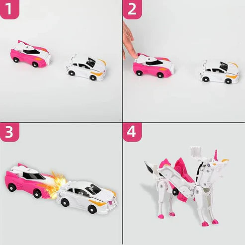 Unicorn Transforming Robot Car Toy – 2-in-1 Action Figure Vehicle for Kids