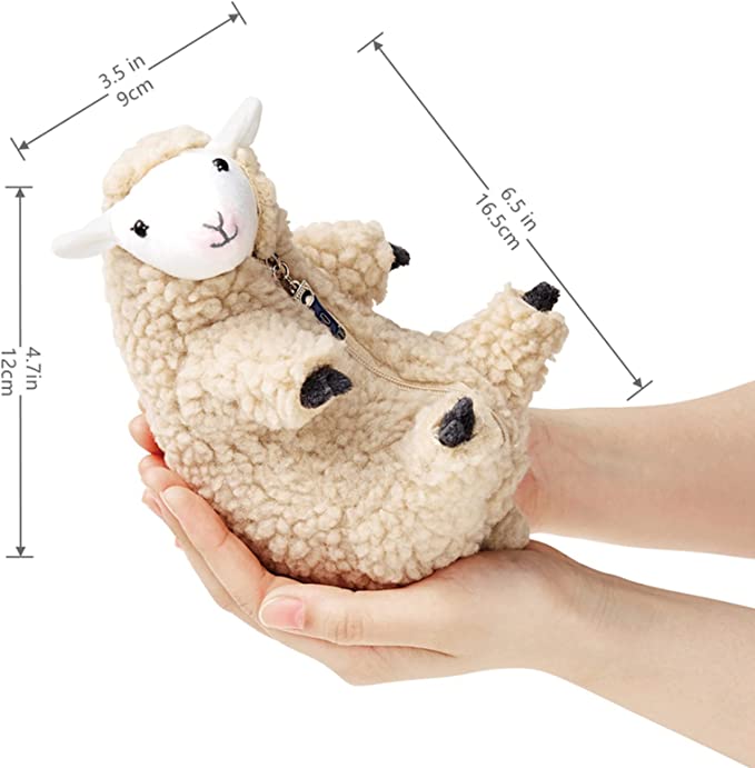 Lovely Sheep Alpaca Plush Toy – 16cm Removable Wool Coat Stuffed Animal Doll
