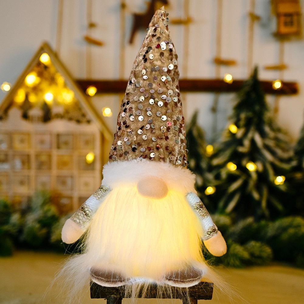 Christmas Gnome Elf Doll - 30cm LED Light Holiday Decoration