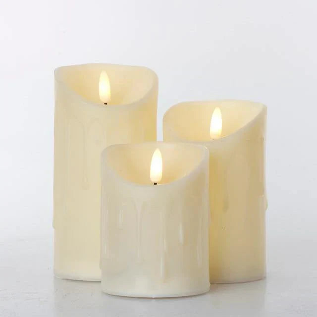 3pcs Remote Control LED Flameless Candle - Realistic Flame Effect Decor