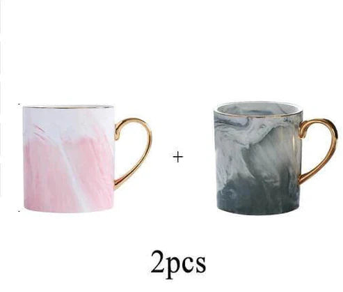 European Marble Porcelain Mug – Elegant Luxury Coffee Cup