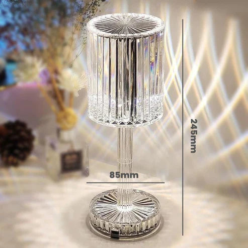 Diamond Glow Acrylic Touch Table Lamp – RGB LED Crystal Night Light